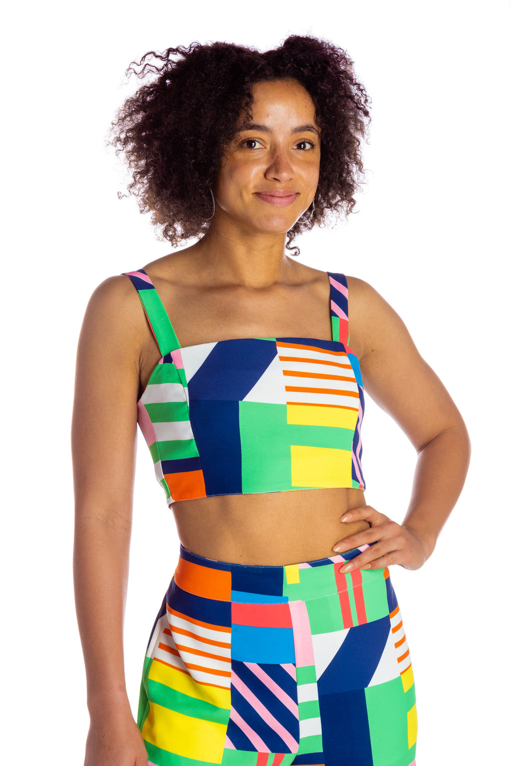 Women's Patchwork Crop Set