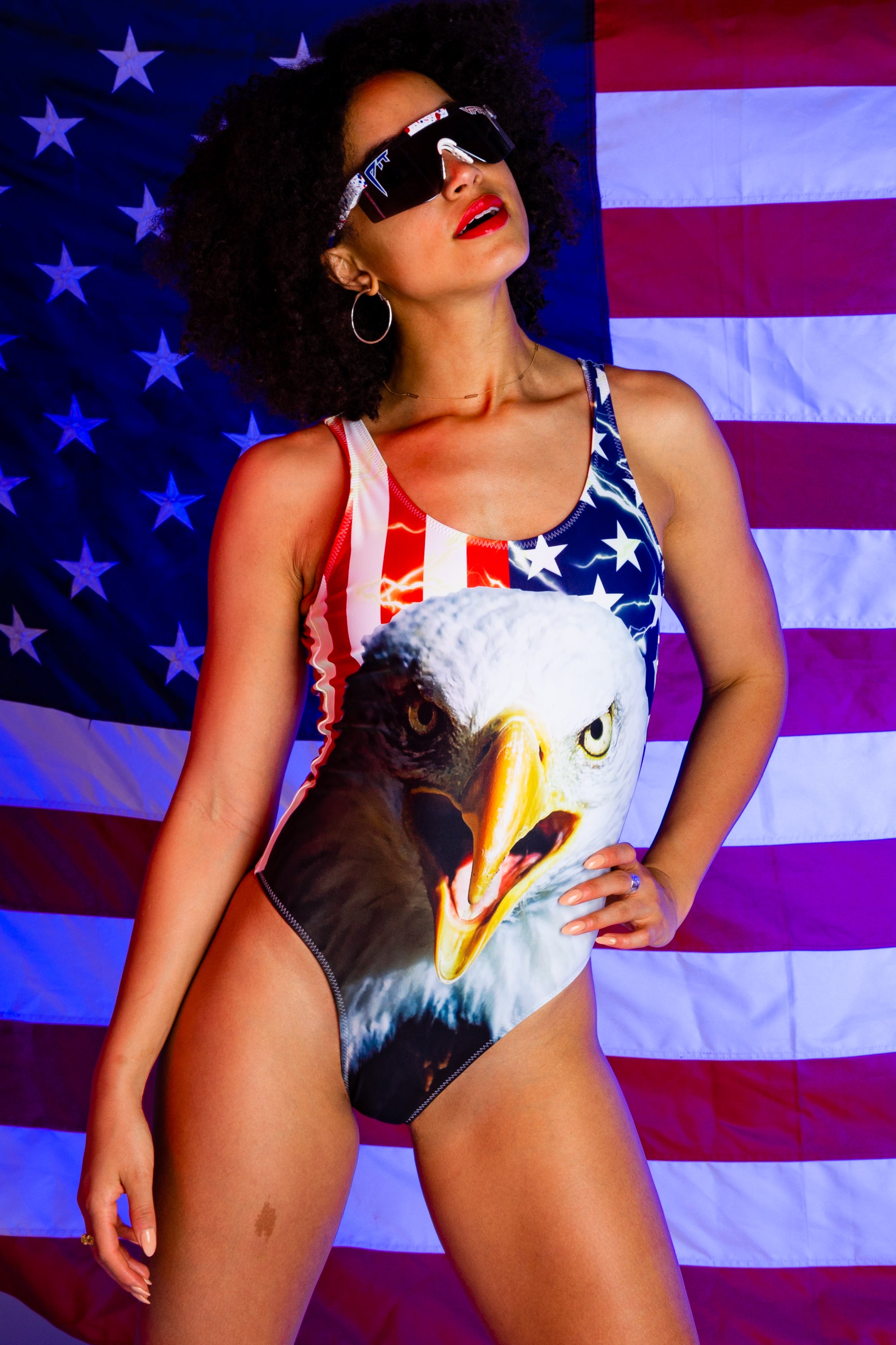 American Flag One Piece Swim Suit Body Suit – Boho Zodiac
