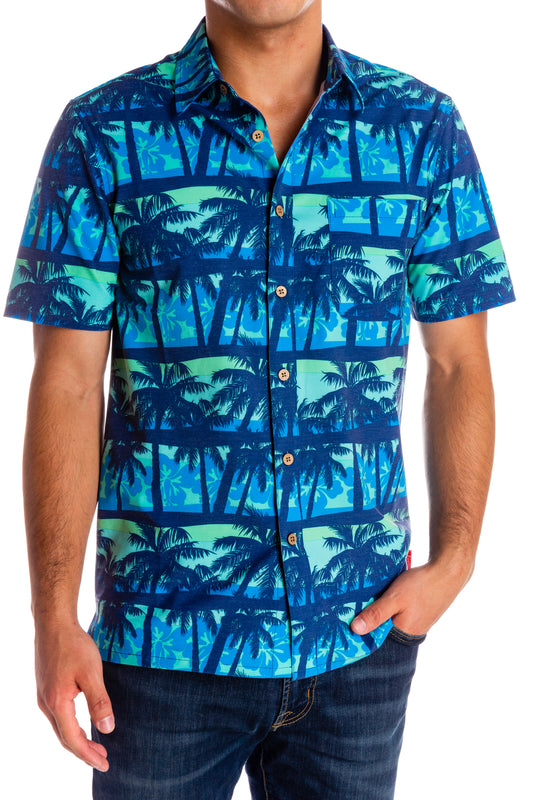 The Papa Smurf | Vintage Blue Hawaiian Dad Shirt