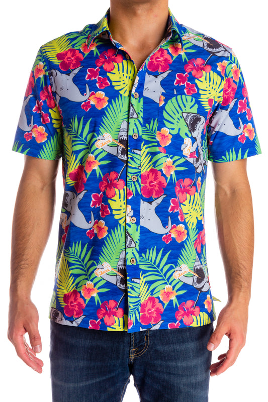 Shark Print Hawaiian | I Friggin' Love Sharks