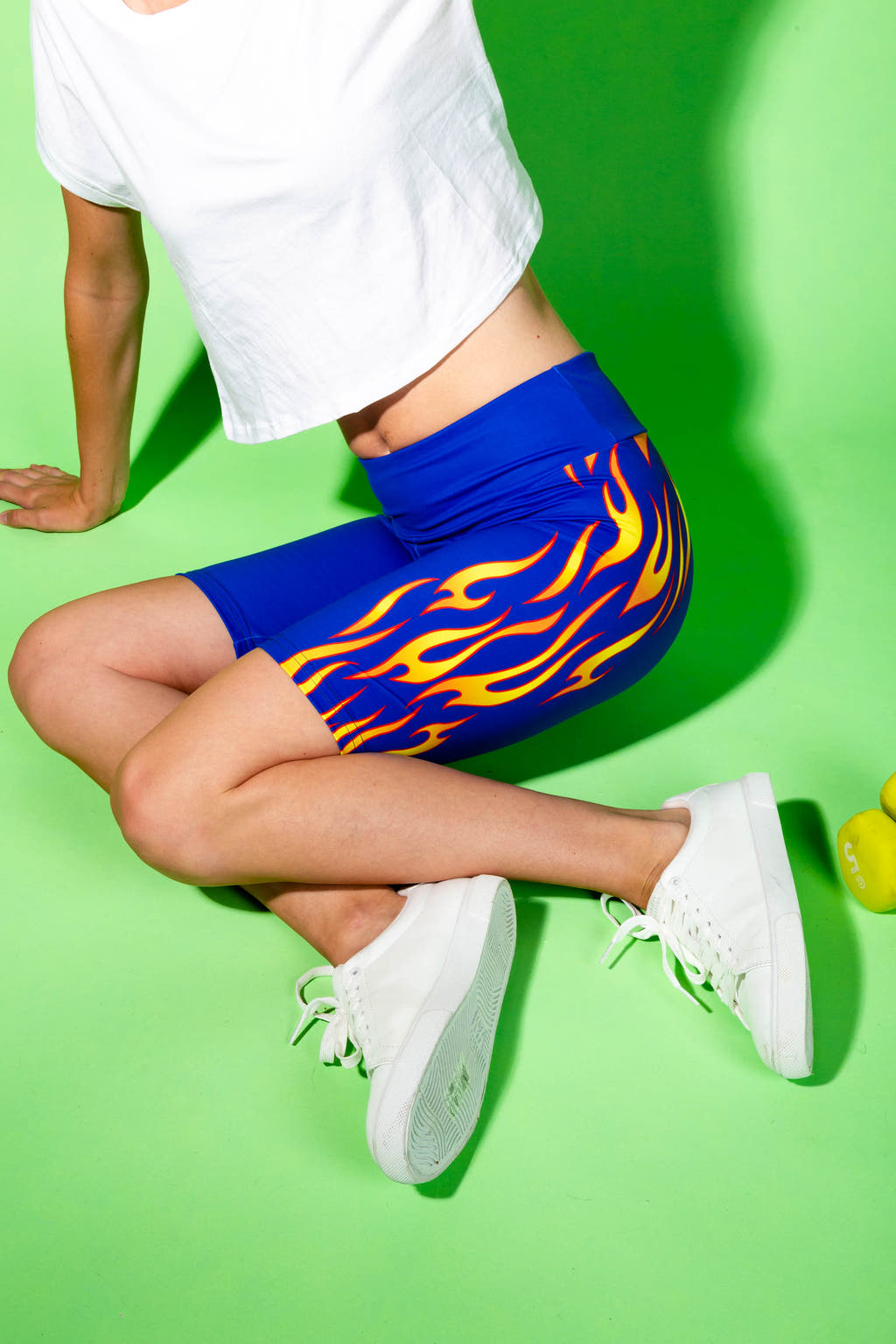 Flaming stretchy shorts for women