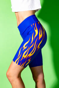 women's elastic flame bike shorts