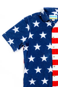 Men's american flag hawaiian shirt 