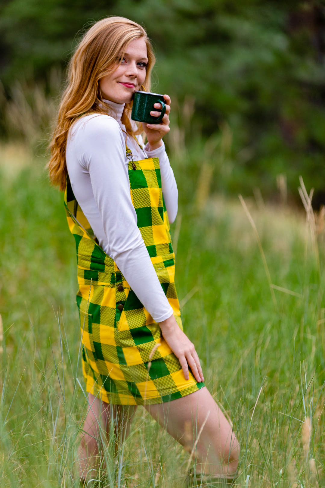 Mustard Check Plaid Skirtall | Where's The Ketchup