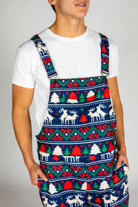 Mens Deer Themed Xmas Pajamaralls