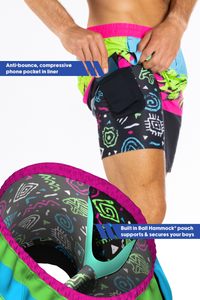 neon retro athletic shorts