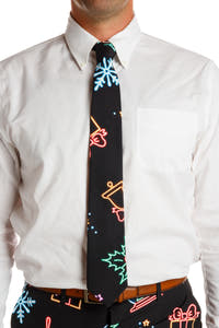 The naughty neon noel christmas tie