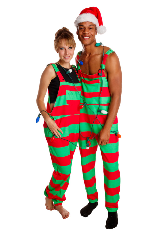 red and green striped pajamas