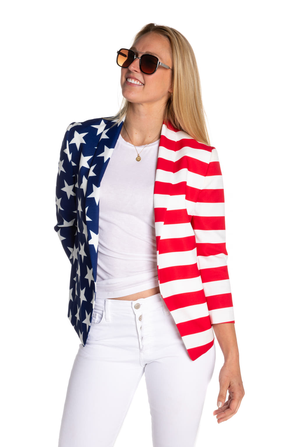 women's american flag blazer