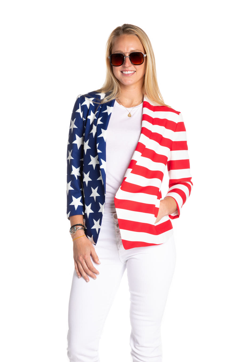 American Flag Blazer for Women | The Martha J Women's Suit Jacket