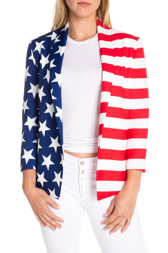 American Flag Blazer for Women | The Martha J Women's Suit Jacket