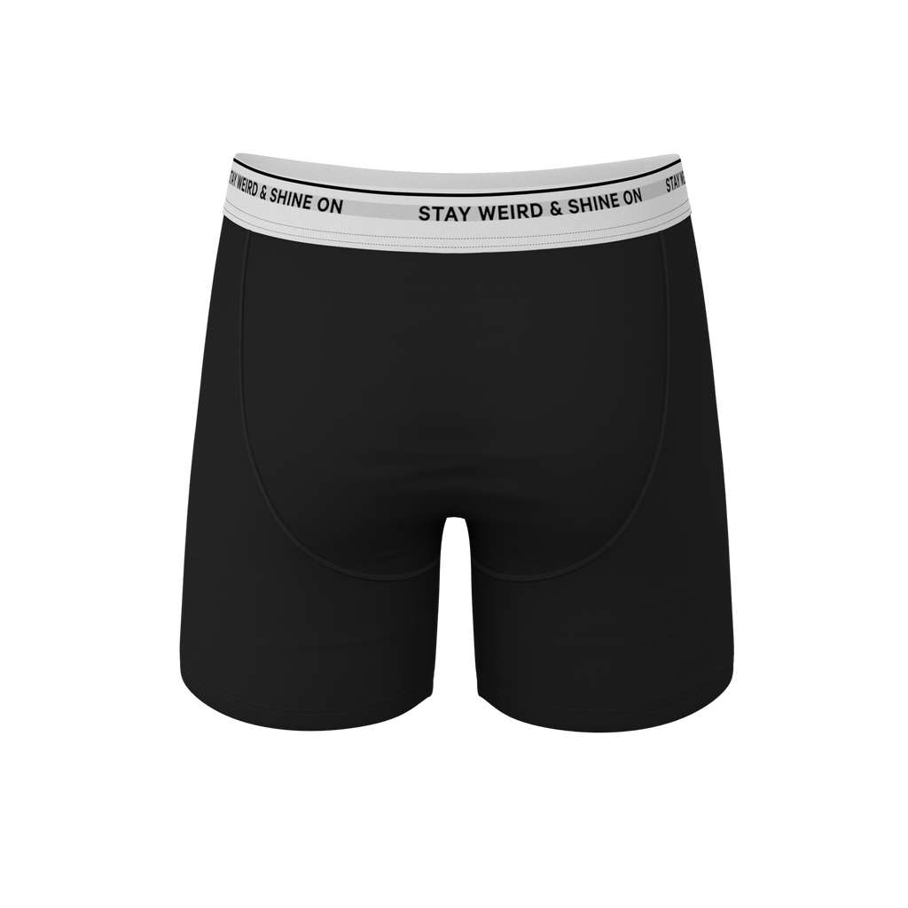 Pure black pouch underwear with fly