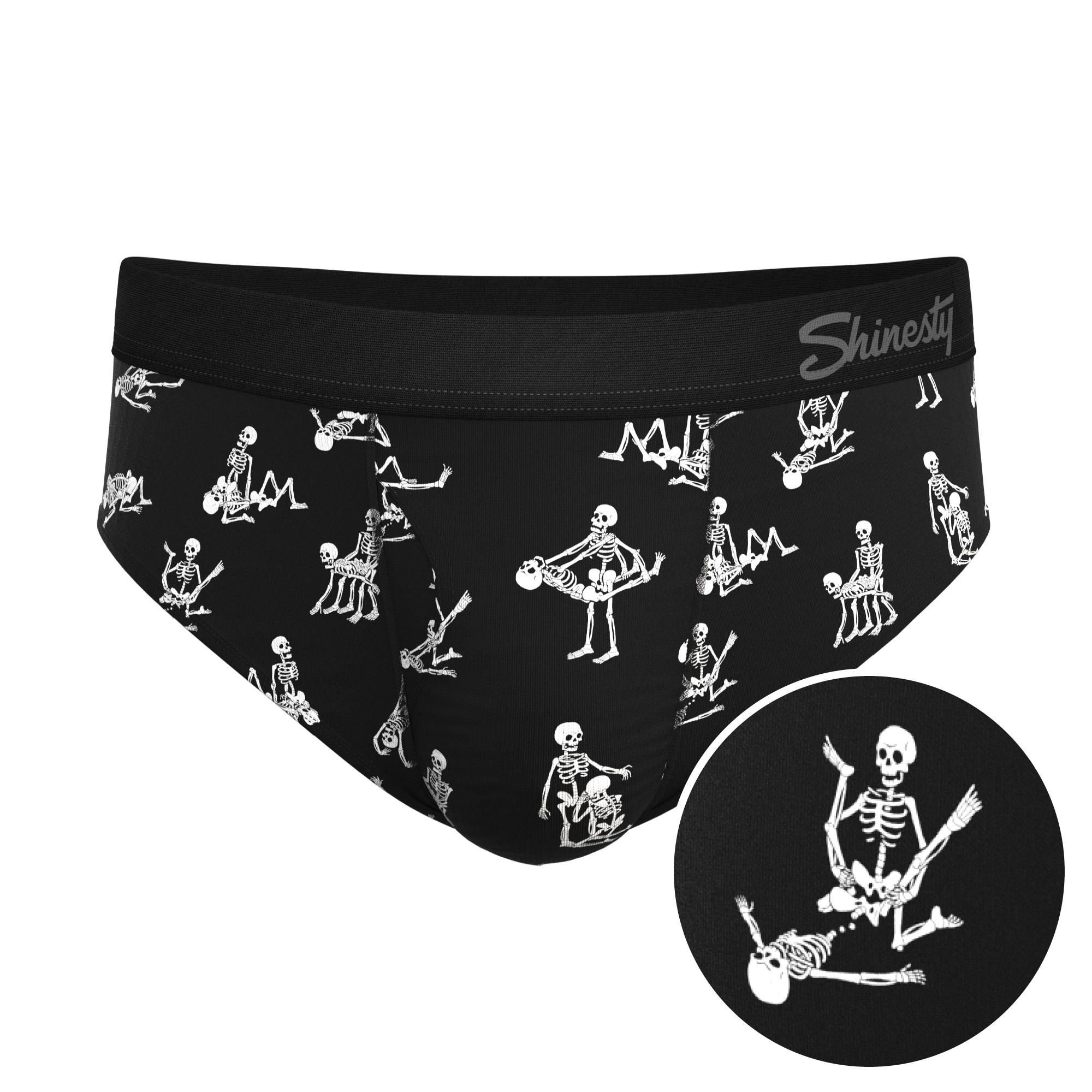 STAND OUT BE ODD BONES Black and White Boxer Briefs Underwear