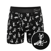 The Bare Back Bones Glow in the Dark Skeletons Ball Hammock Pouch Underwear With Fly