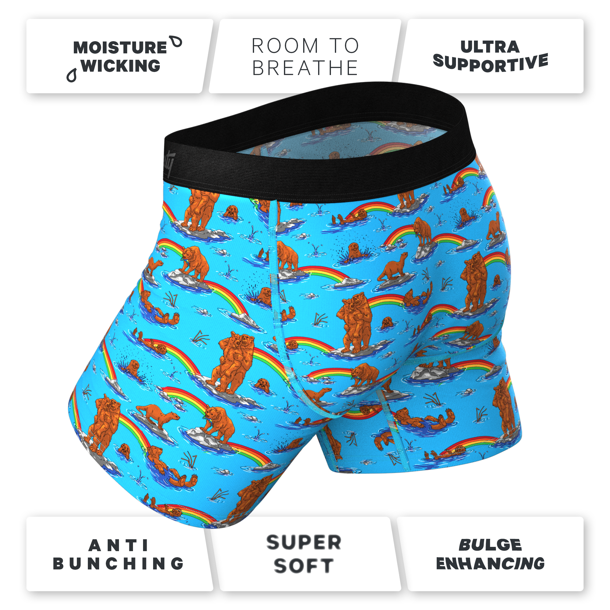Bear and Otter Rainbow Ball Hammock® Pouch Underwear