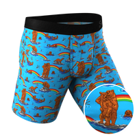 The Bear | Bear and Otter Rainbow Long Leg Ball Hammock® Pouch Underwear With Fly