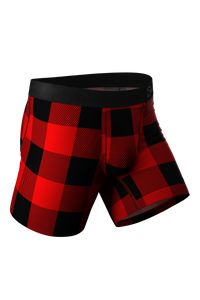 red and black checkered underwear