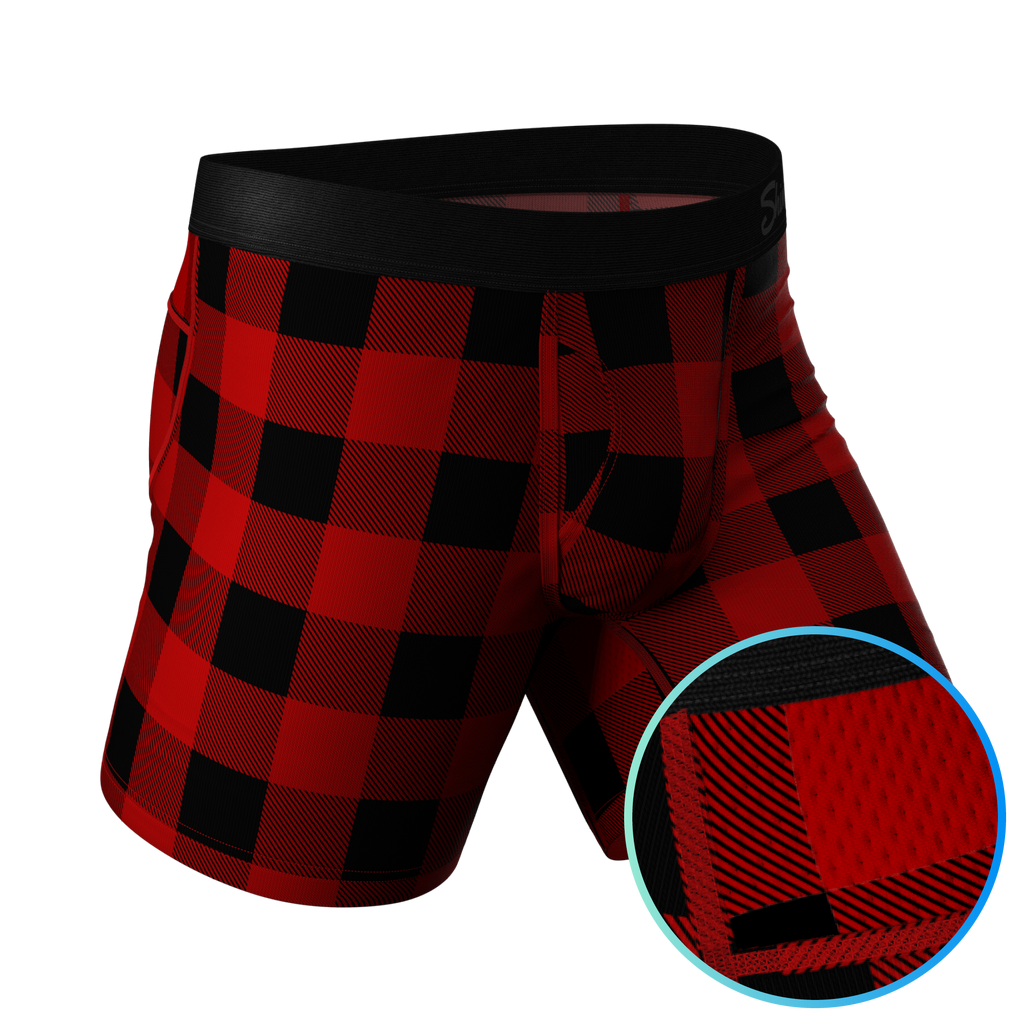 The Biggie Balls | Buffalo Check paradICE™ Cooling Ball Hammock® Underwear With Fly