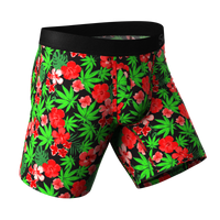 The Bongstera | Tropical Weed Long Leg Ball Hammock® Pouch Boxers With Fly