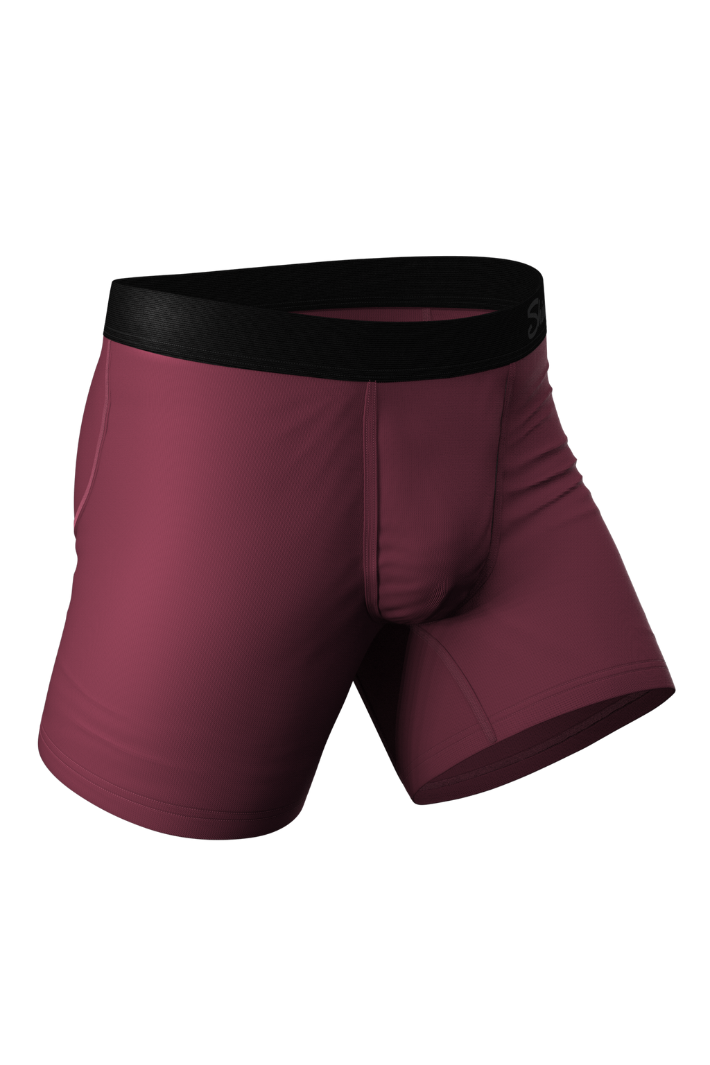 Burgundy silky smooth boxer briefs