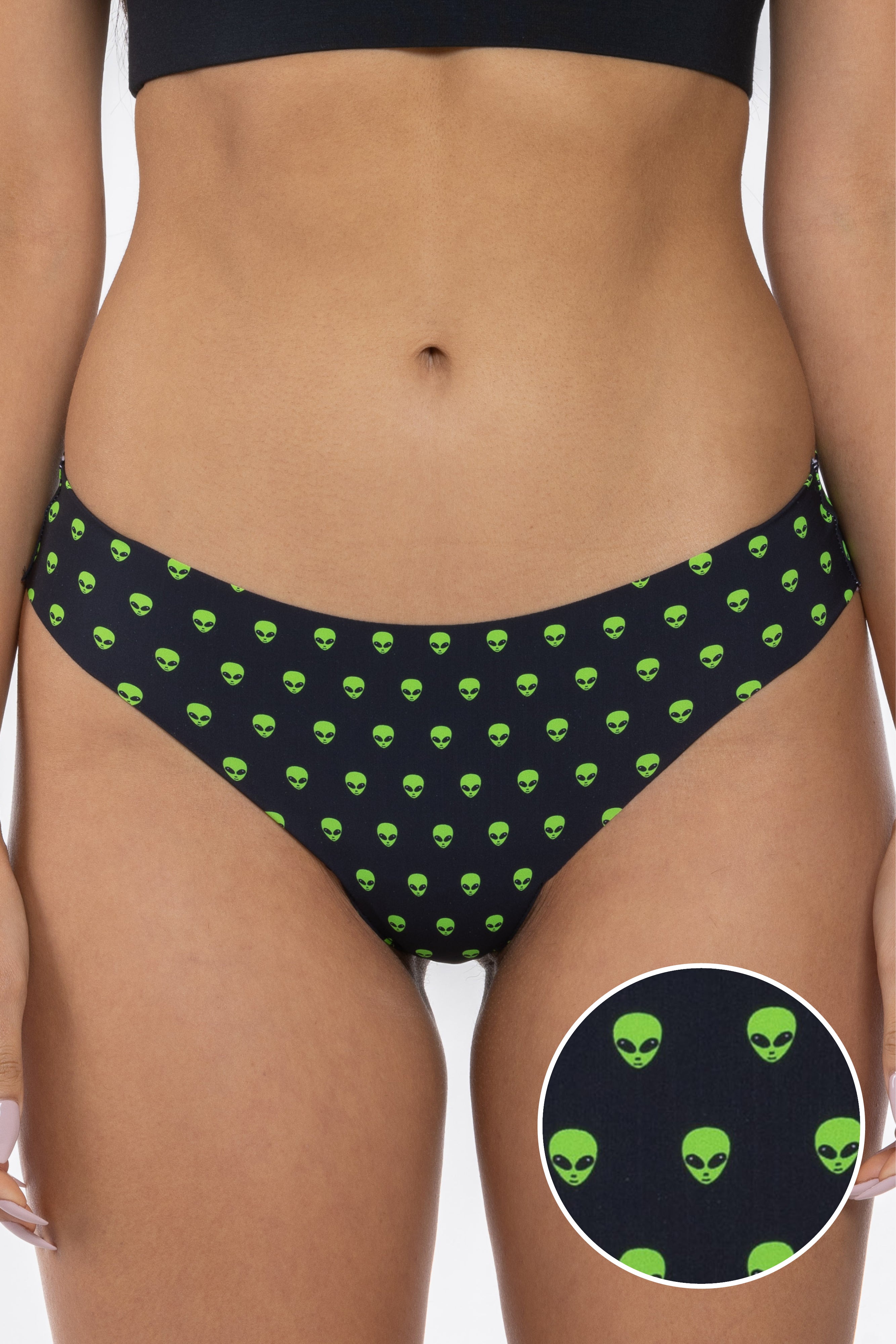 Alien Print Seamless No Show Panty