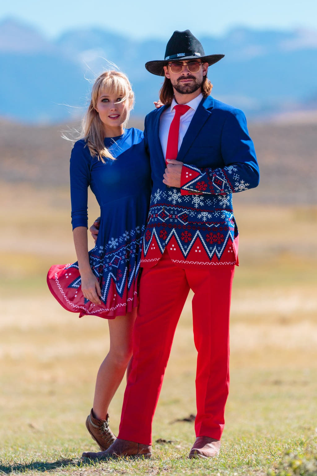 Couples Ugly Christmas Suit and Dress 