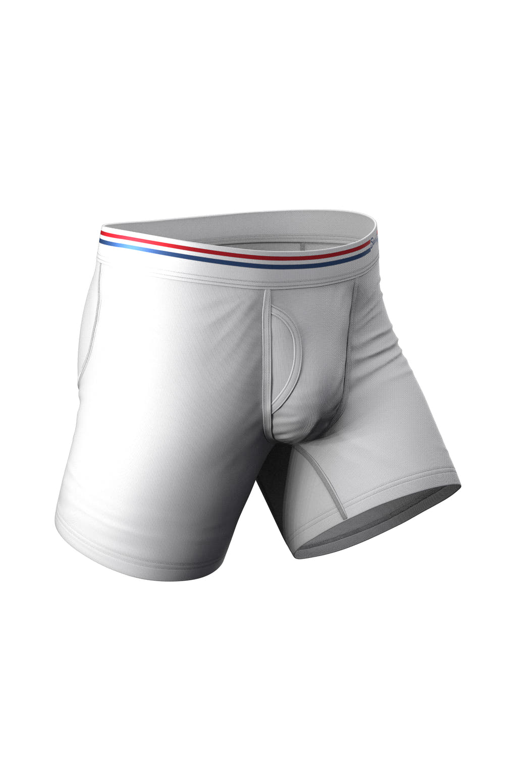 all white mens boxer with fly