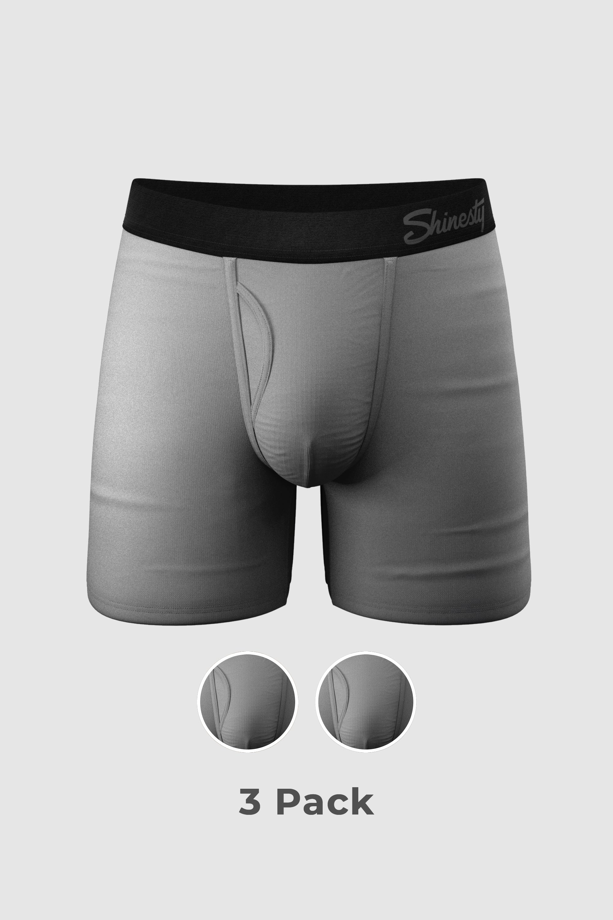 Grey Ball Hammock® Pouch Underwear With Fly 3 Pack