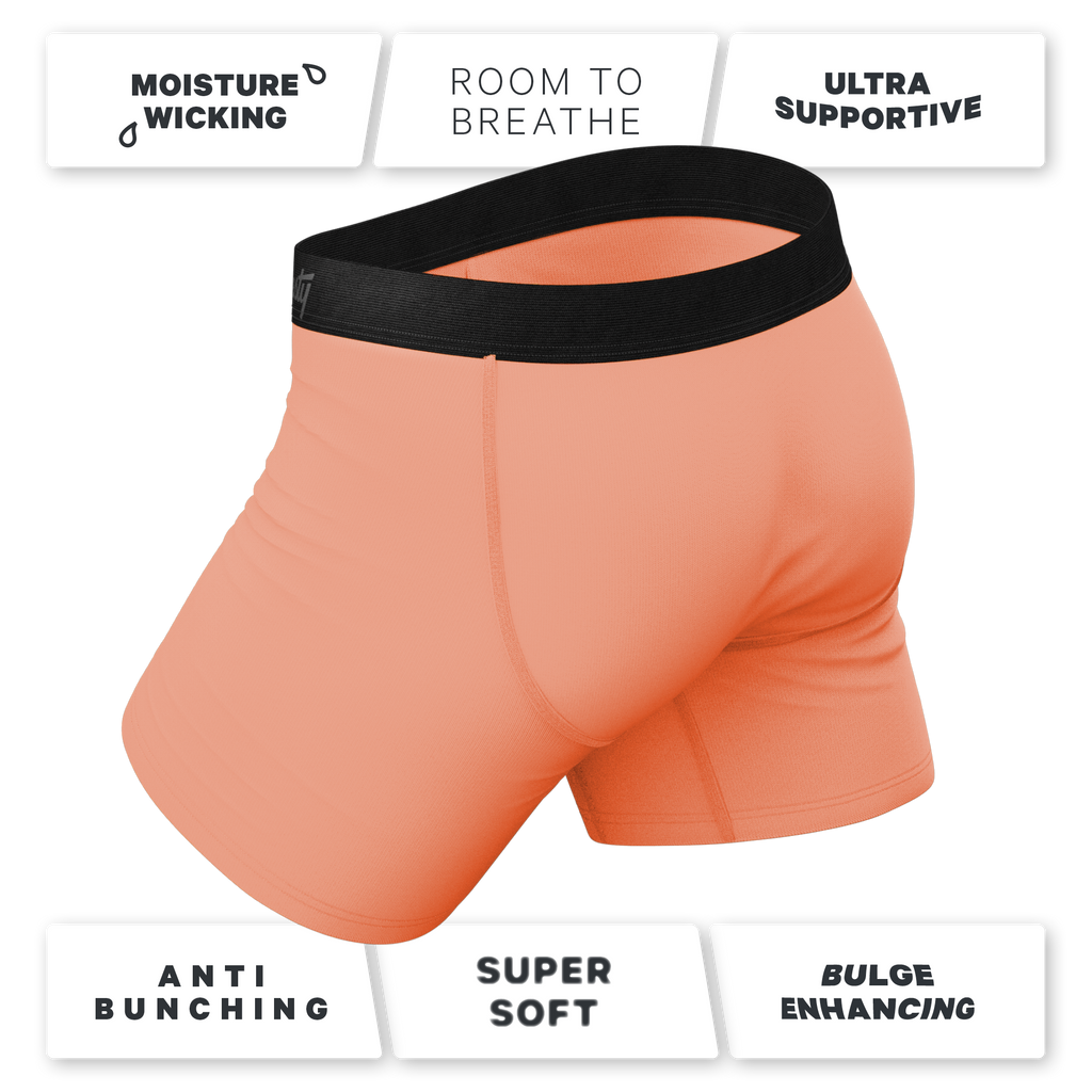 Cotton plain orange underwear with fly