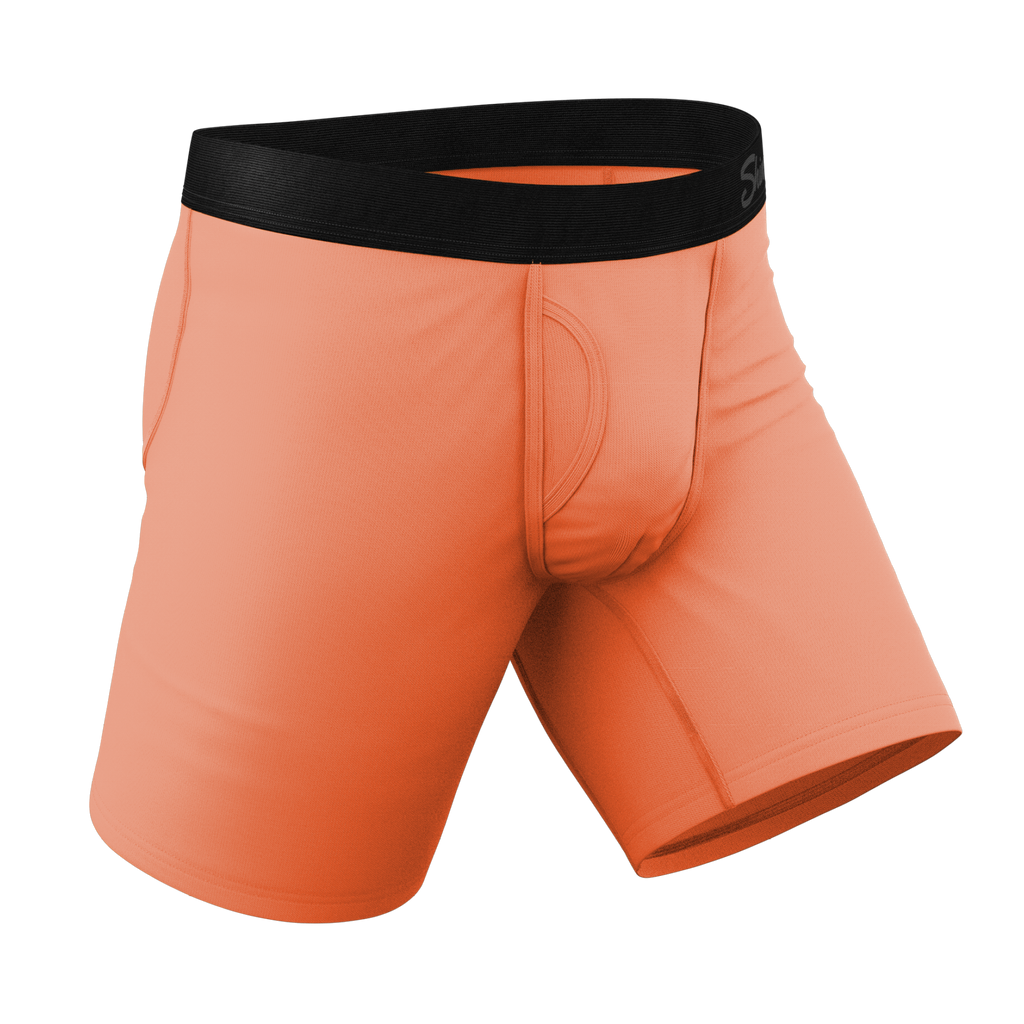 The Crossing Guard | Orange Long Leg Ball Hammock® Pouch Underwear with Fly