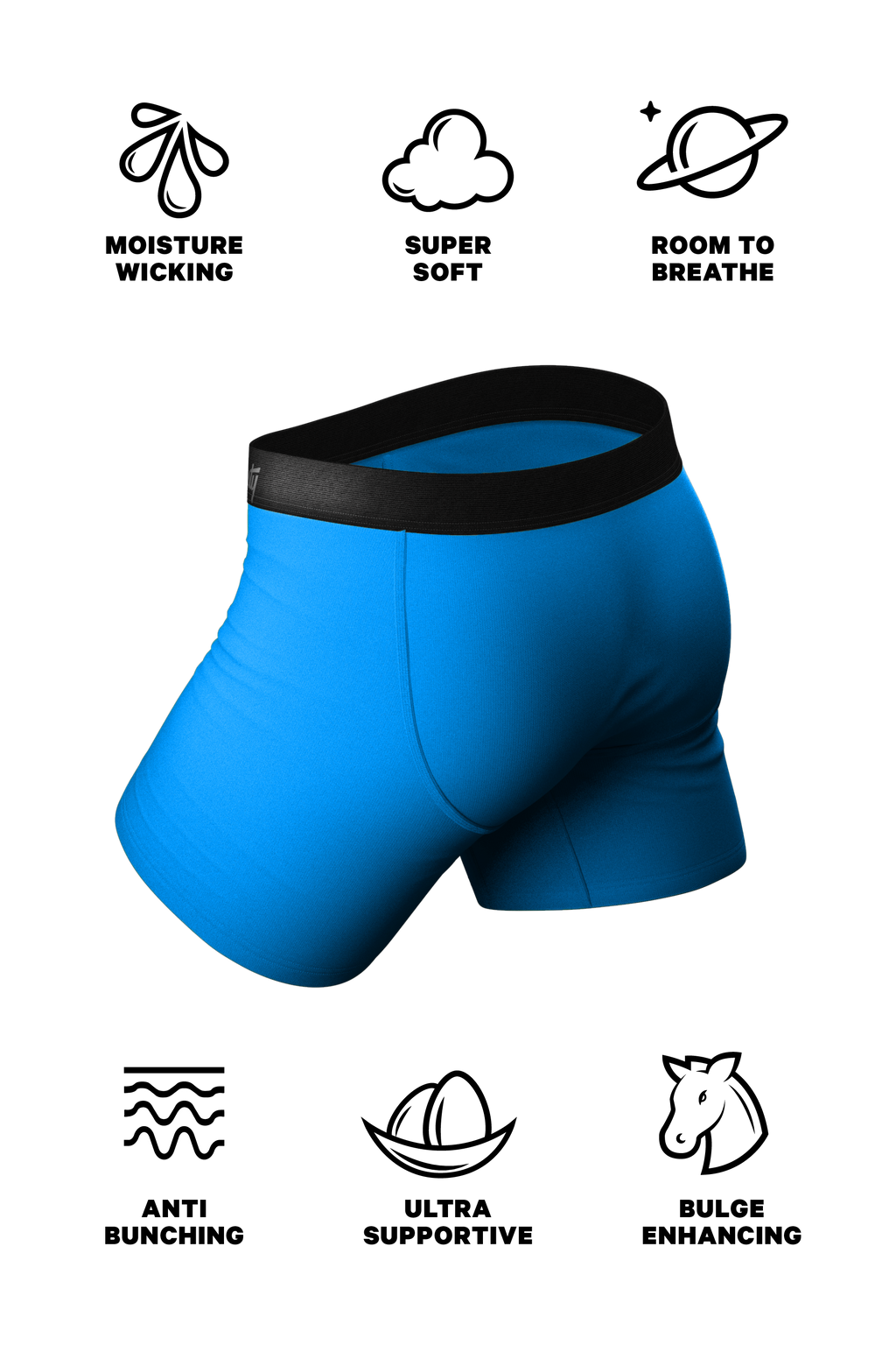 Blue mens boxers with fly