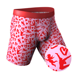 Mens Cupids Arrow Hearts All Over Boxer Briefs Valentines Day Underwear