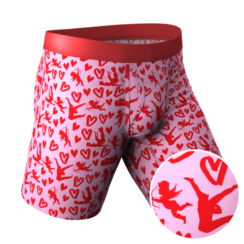 The Cupid Shuffle | Glow in the Dark Valentines Day Long Leg Ball Hammock® Pouch Underwear With Fly