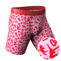 The Cupid Shuffle | Glow in the Dark Valentines Day Long Leg Ball Hammock® Pouch Underwear With Fly