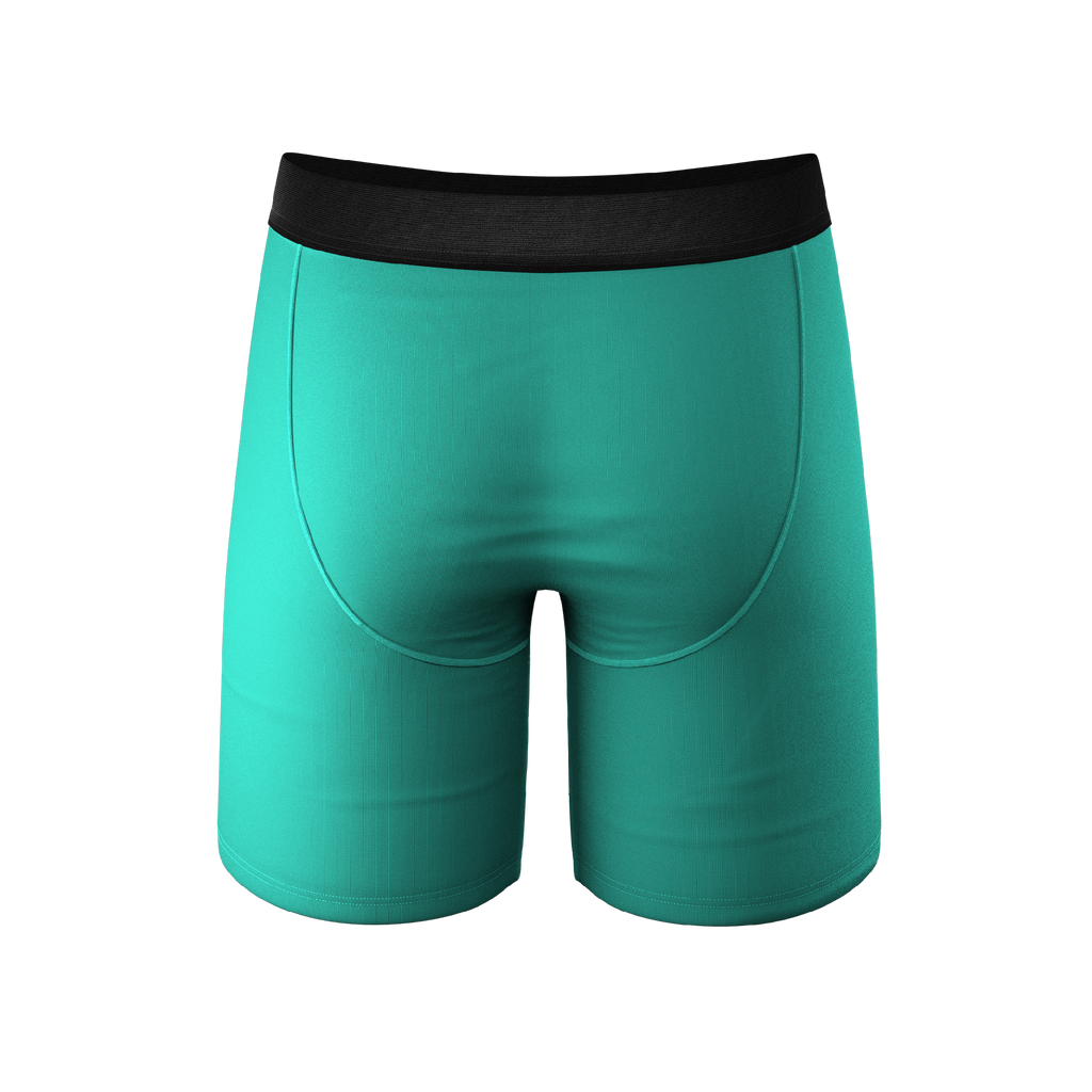 comfy plain green pouch underwear with a fly