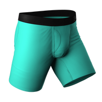 The Cyantific Theory | Turquoise Long Leg Ball Hammock® Pouch Underwear With Fly