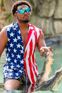 Men's american flag sleeveless blazer