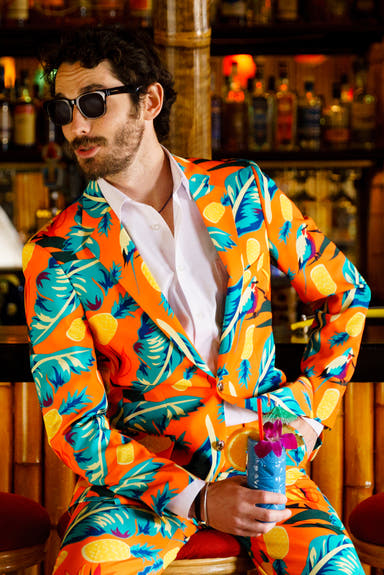 Hawaiian Print Suit Jacket | The Cruise Ship Casanova Suit