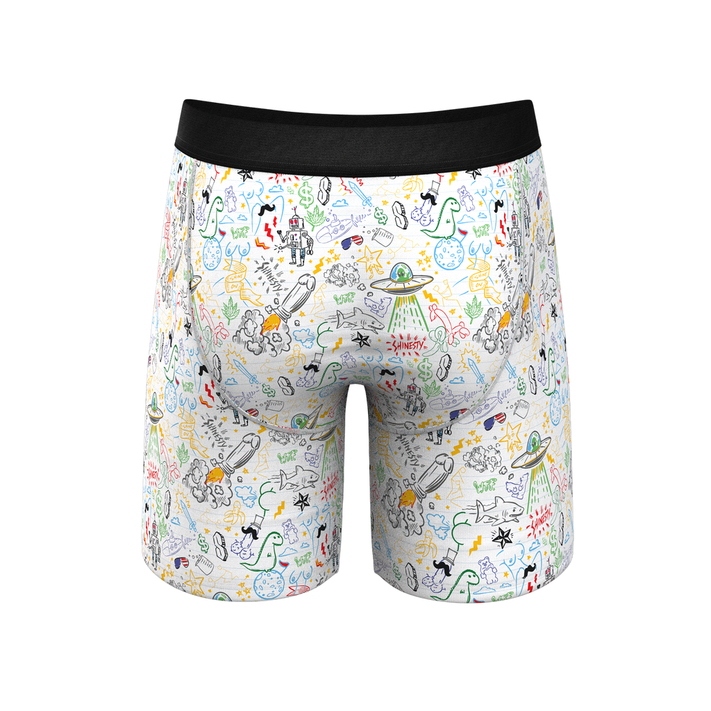 Comfy doodle underwear with fly