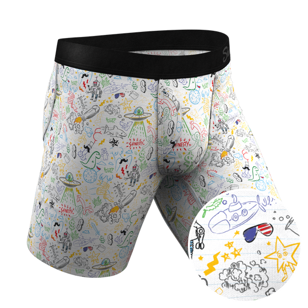 The Daily Detention | Doodle Long Leg Ball Hammock® Pouch Underwear with Fly