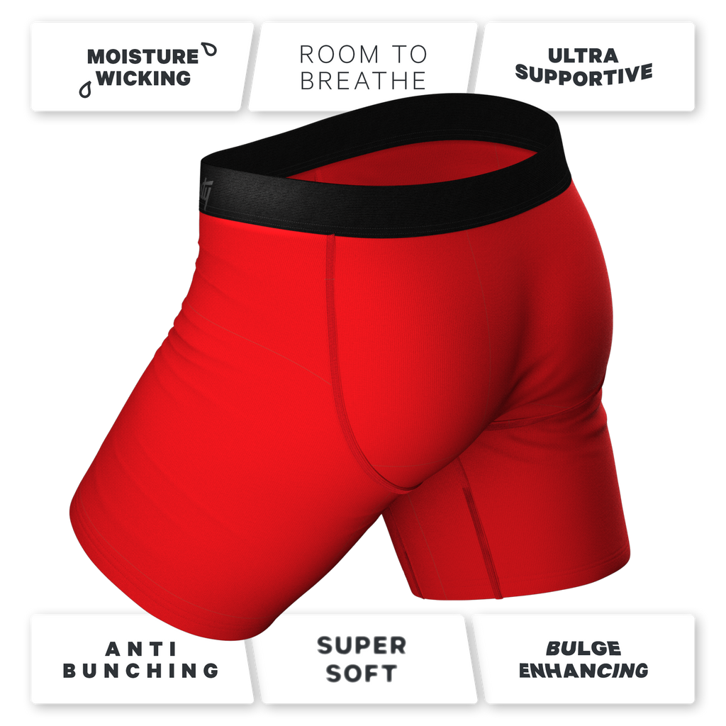 red super soft pouch underwear with fly