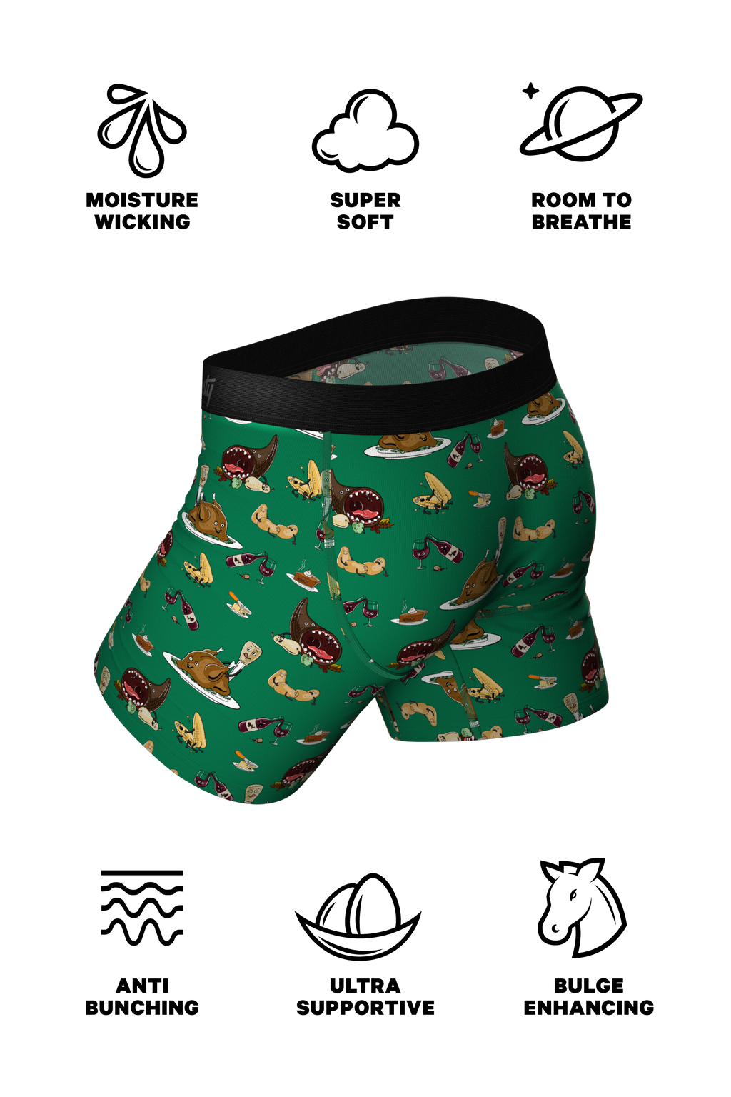 Comfortable Thanksgiving Food Orgy Boxer Brief Underwear