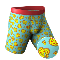 Pizza Hearts Long Leg Ball Hammock® Pouch Underwear With Fly