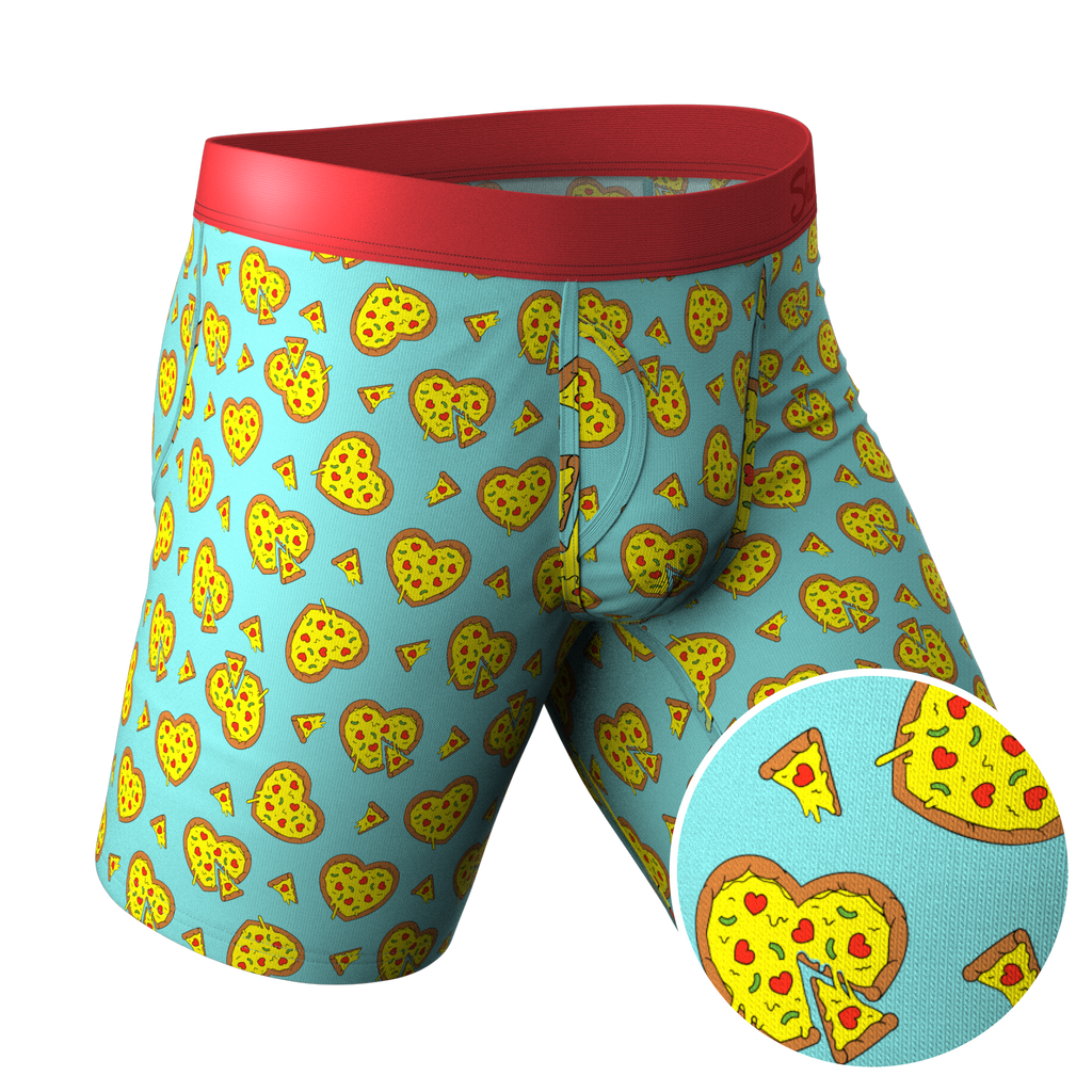 The Deep Dish | Pizza Hearts Long Leg Ball Hammock® Pouch Underwear With Fly