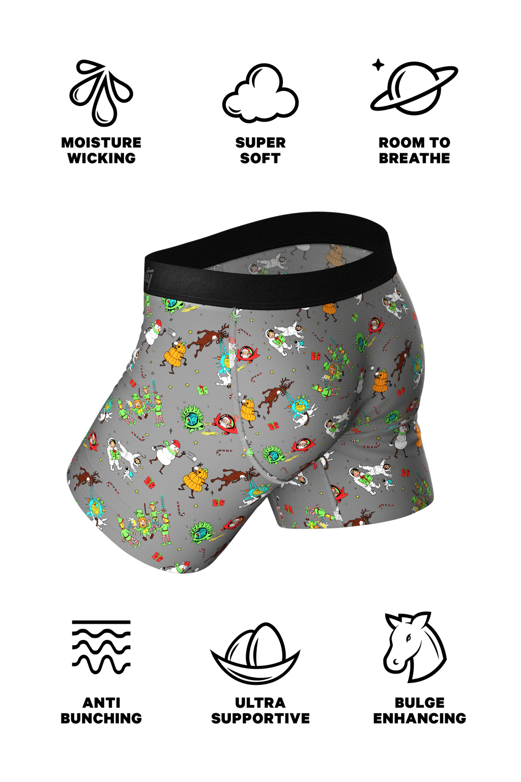 mens grey christmas boxers