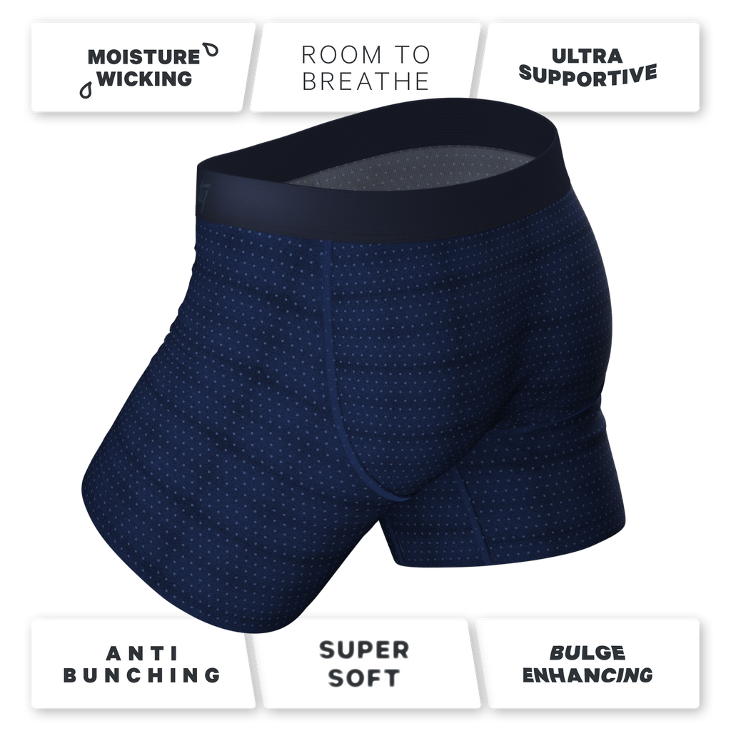 super soft navy dot pouch underwear