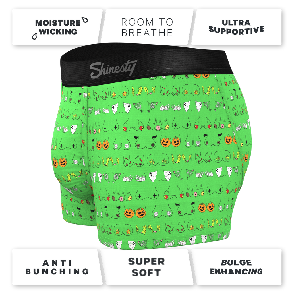 green bust themed trunks underwear