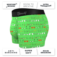 green bust themed trunks underwear