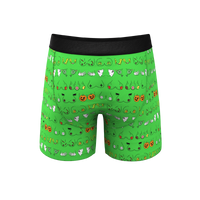 Stylish green haunted honkers pouch underwear with fly