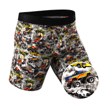 The Here Be Monsters | Monster Truck Long Leg Ball Hammock® Pouch Trunks Underwear With Fly
